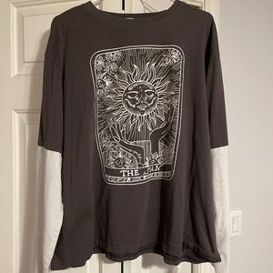 Gray Oversized Skater Shirt